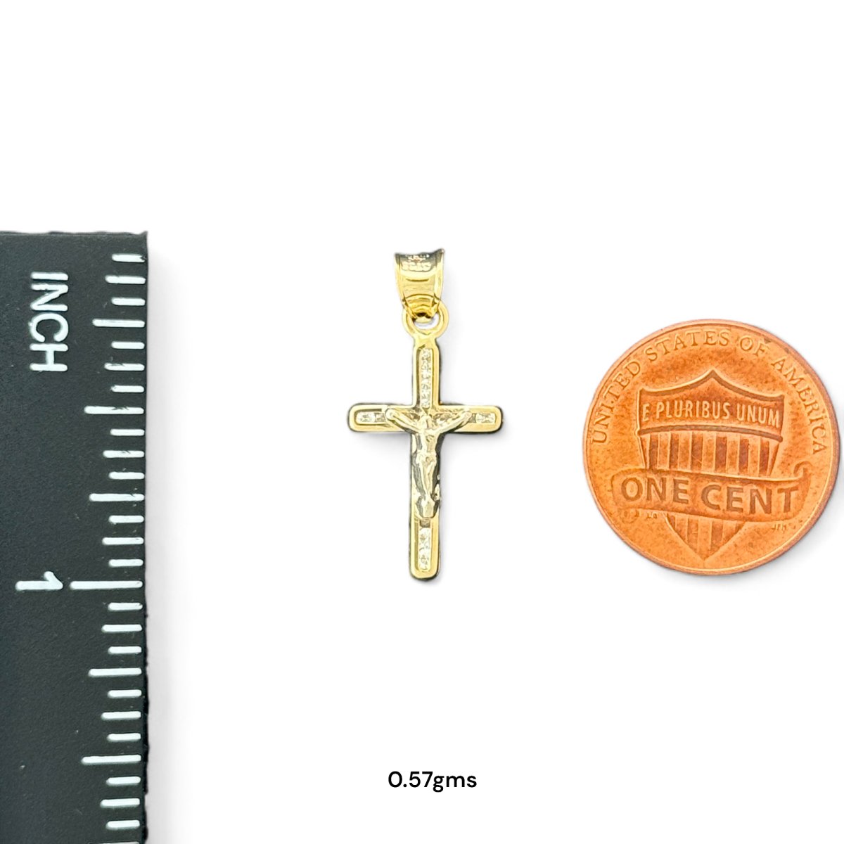 14KT Gold Crucifix Pendant - 1g,0.57g