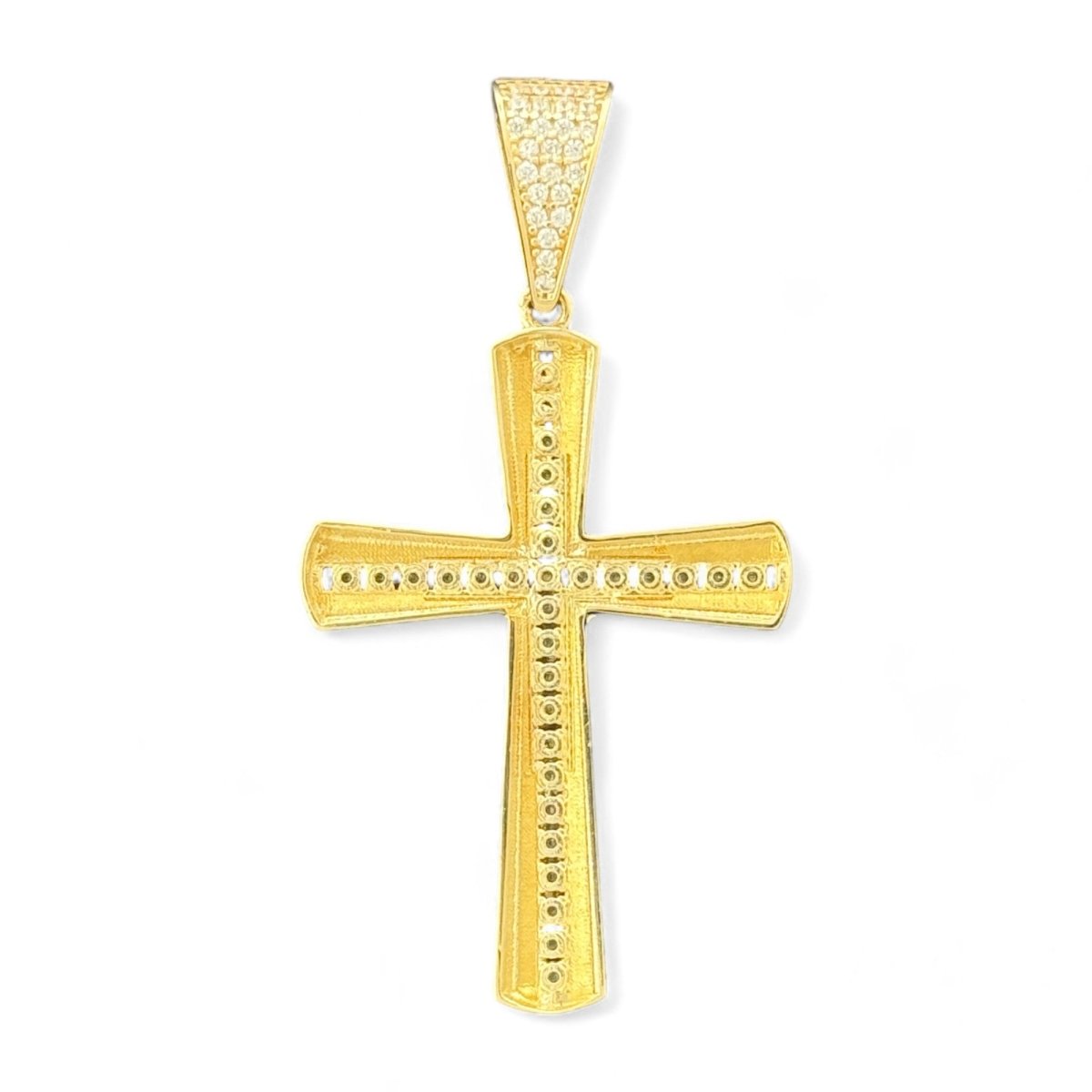 14KT Gold Crucifix Pendant with Diamonds - 5.92g