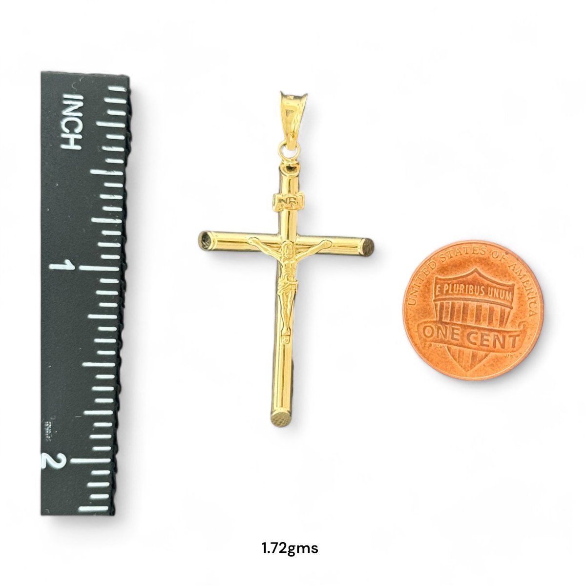 14KT Gold Crucifix Pendants - 1.72g, 1.31g, 0.87g