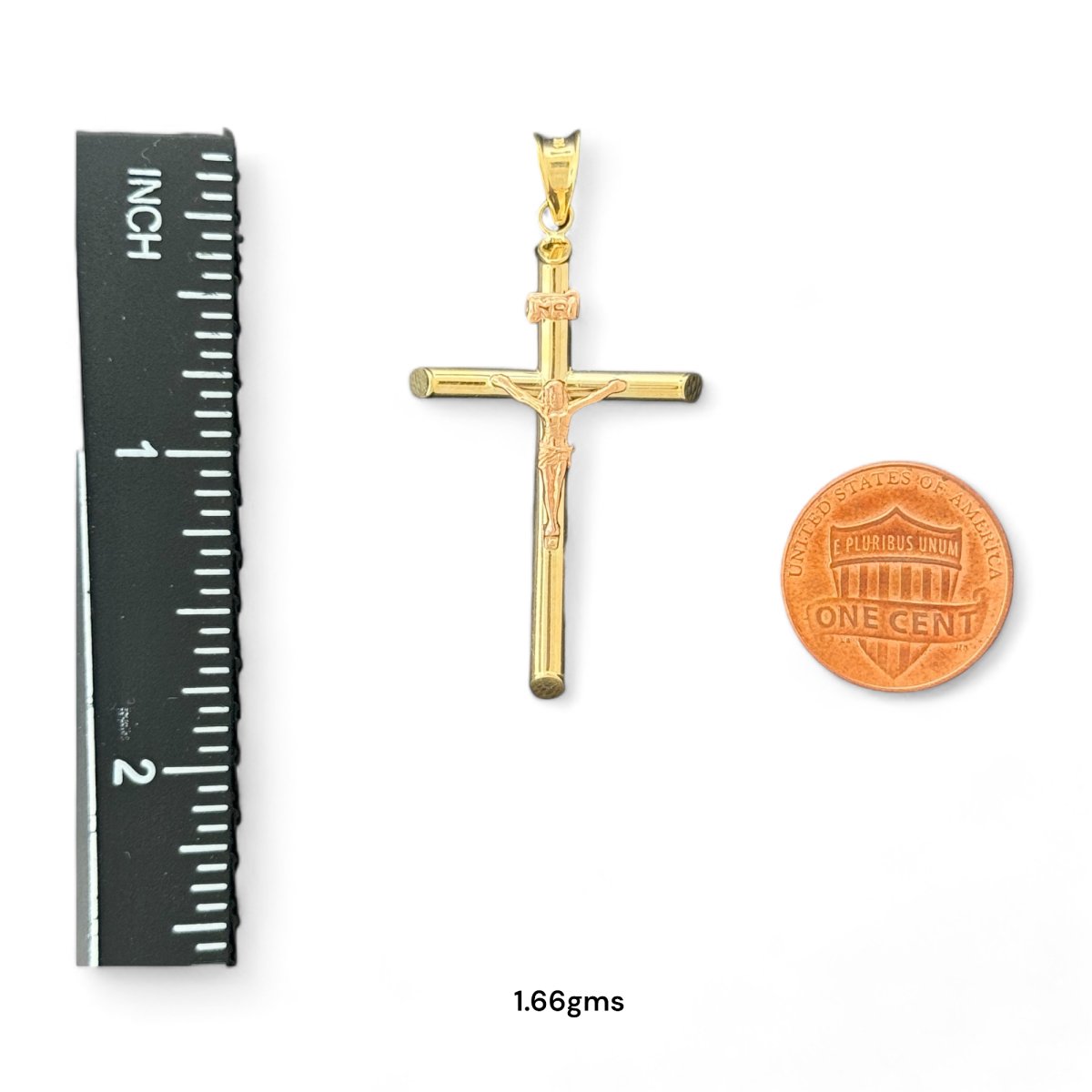 14KT Gold Crucifix Pendants - 2.10g, 1.66g, 1.24g