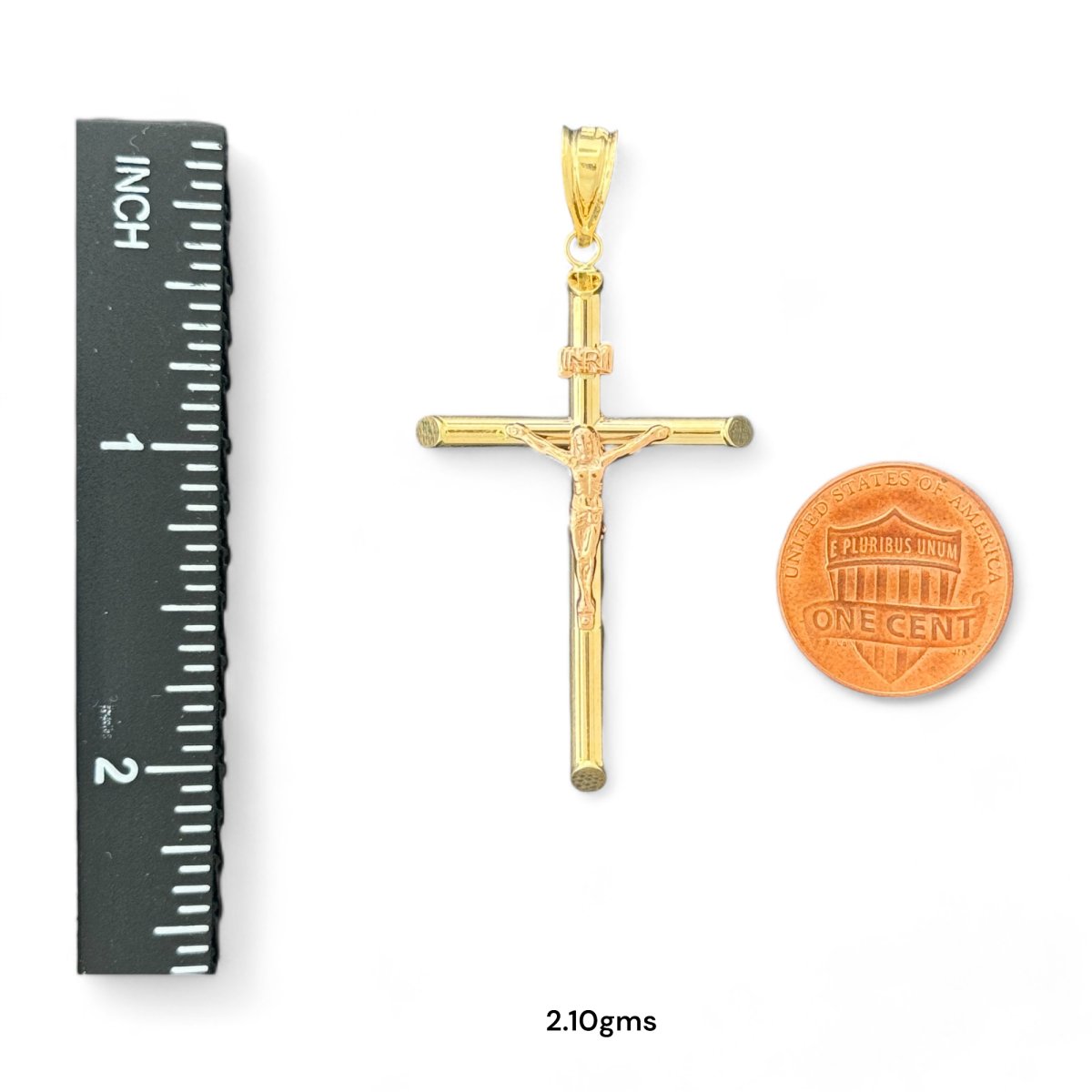 14KT Gold Crucifix Pendants - 2.10g, 1.66g, 1.24g