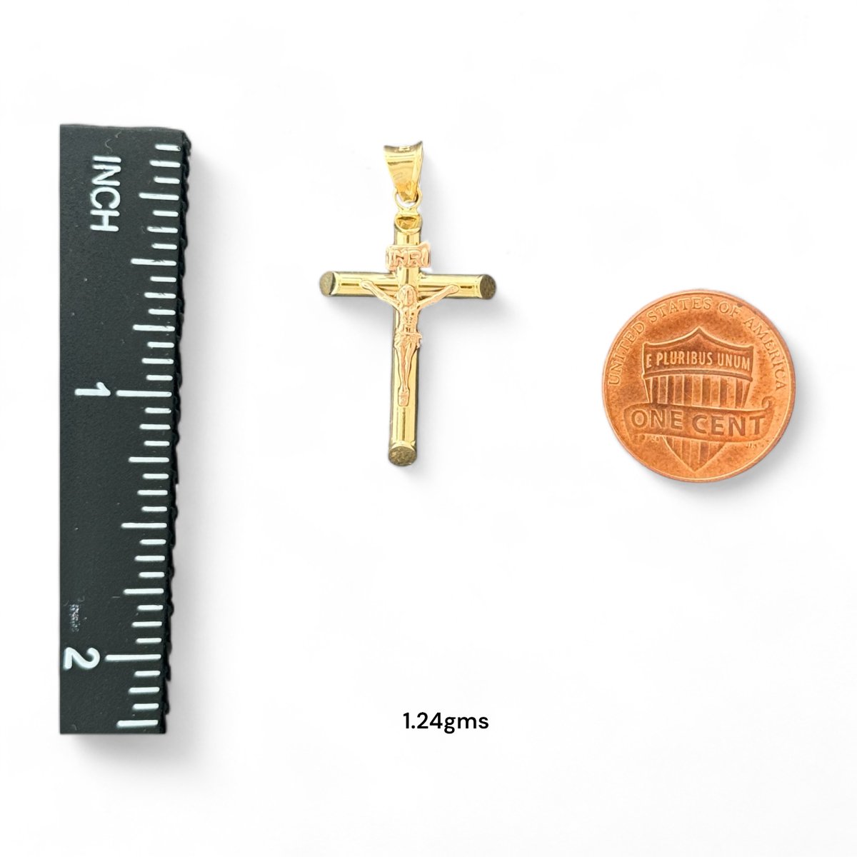 14KT Gold Crucifix Pendants - 2.10g, 1.66g, 1.24g