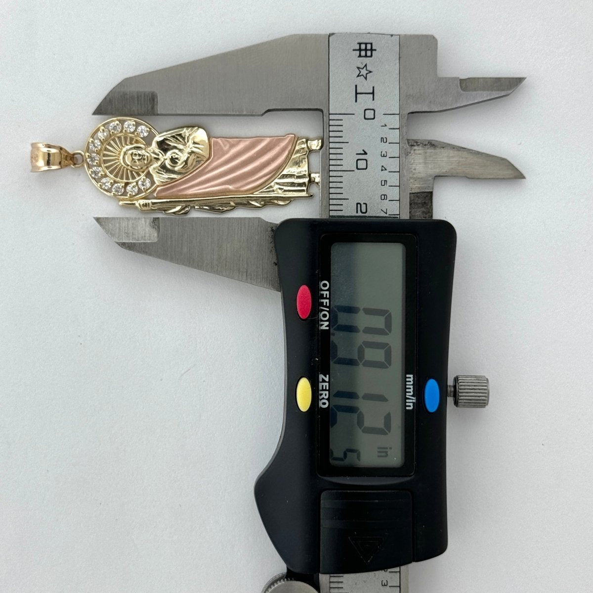 14KT Gold Saint Jude Pendant - 3mm Bail, 4.83 Grams, 2 Inches.