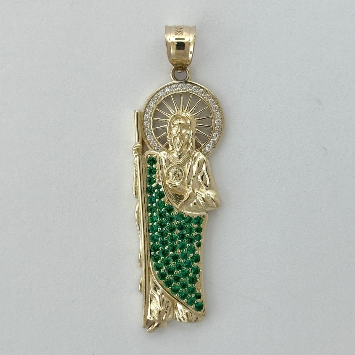 14KT Gold Saint Jude Pendants - 3mm Bail, 2 Inches.