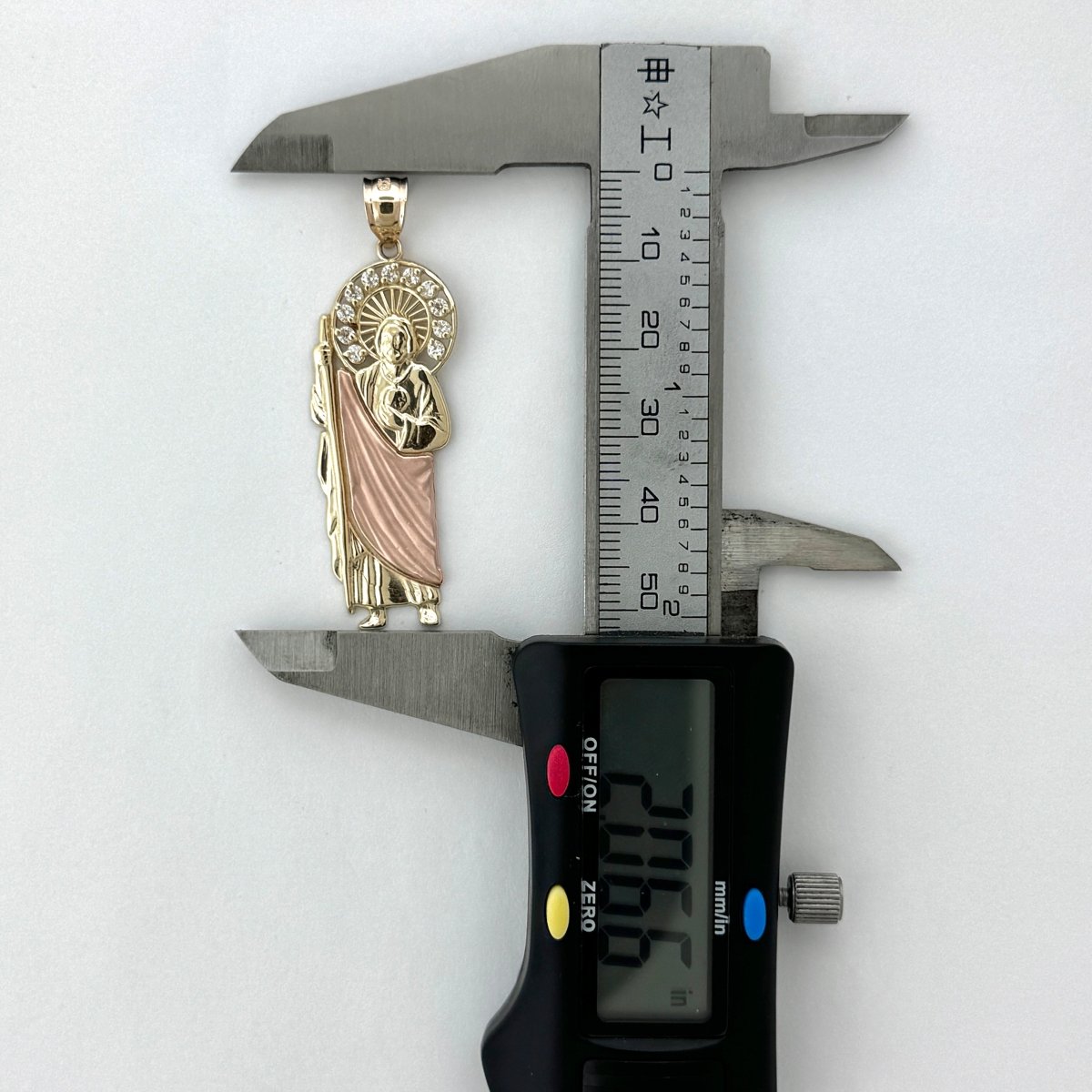 14KT Gold Saint Jude Pendants - 3mm Bail, 2 Inches.