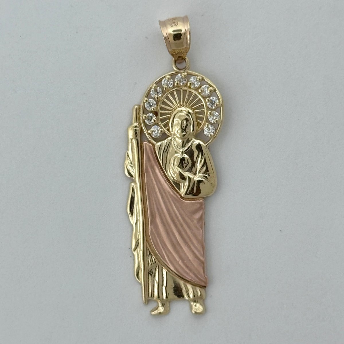 14KT Gold Saint Jude Pendants - 3mm Bail, 2 Inches.