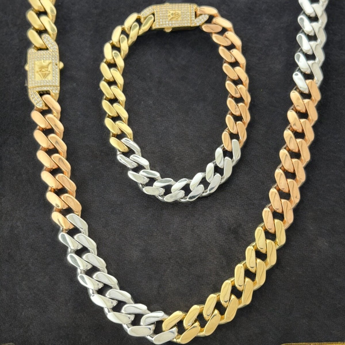 14KT Lightweight Tricolor Monaco Necklace