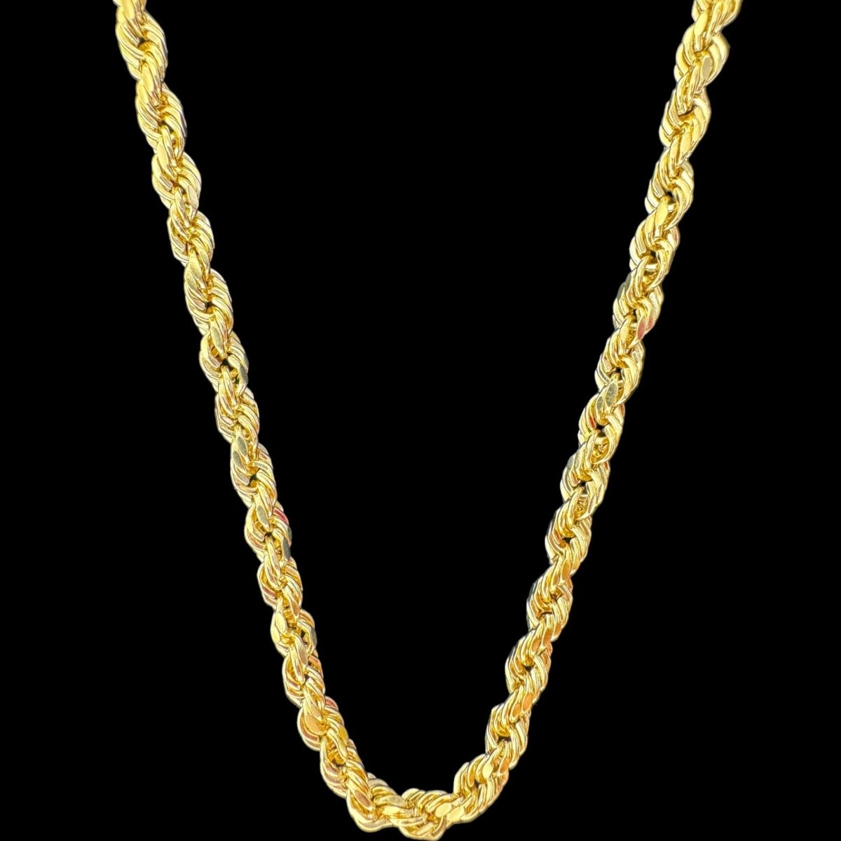 14KT Real Gold Rope Necklace, Hollow