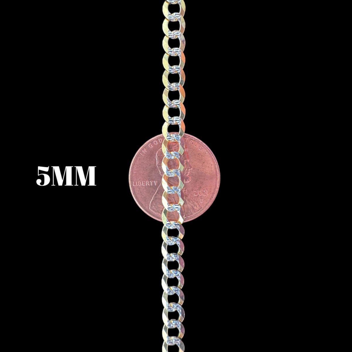 14KT Solid Cuban Pave Necklace