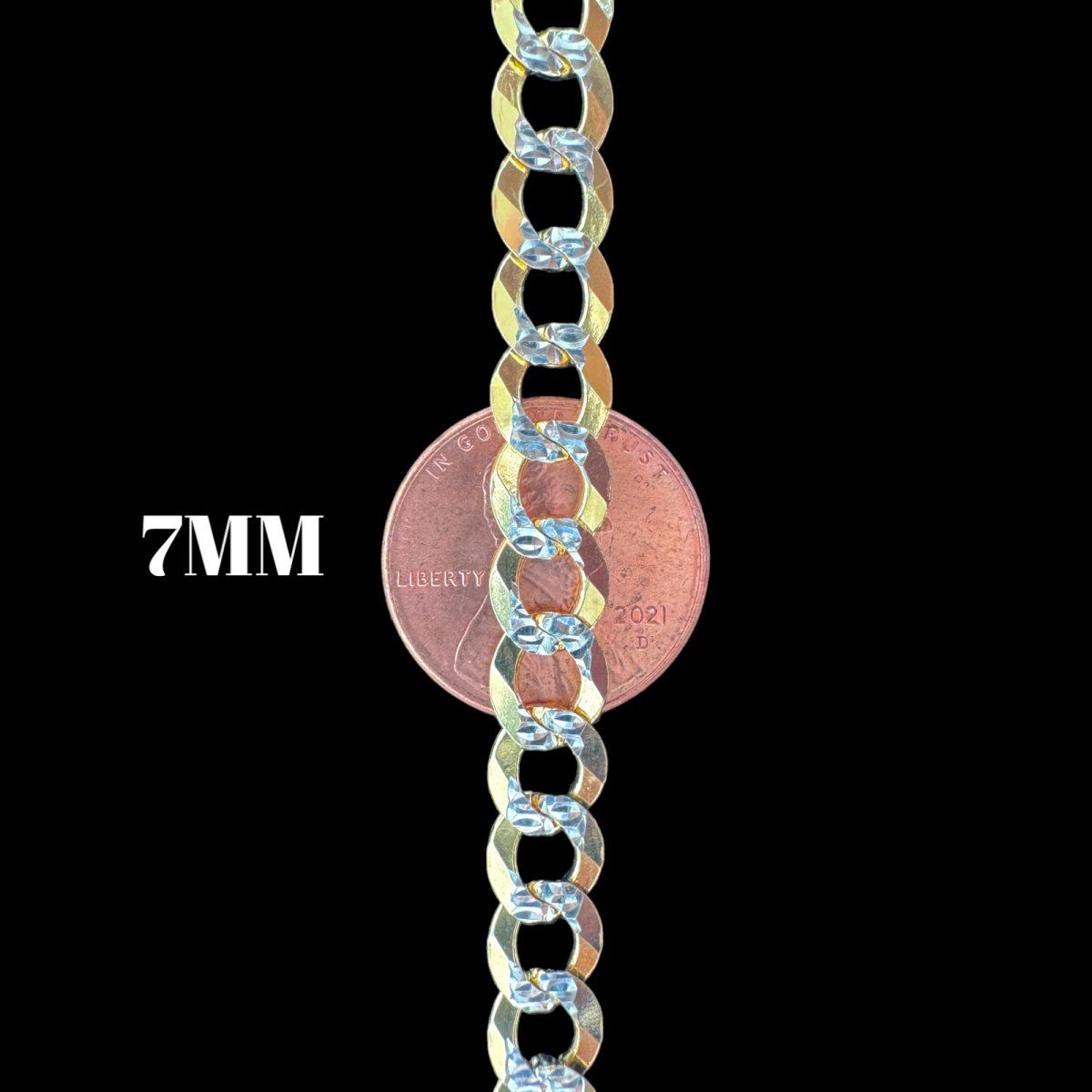 14KT Solid Cuban Pave Necklace