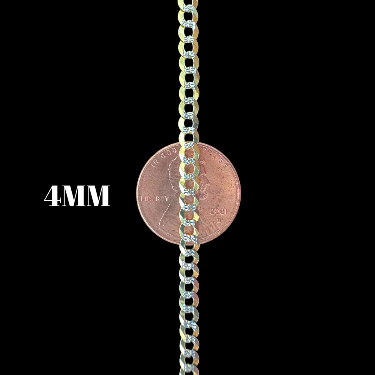 14KT Solid Cuban Pave Necklace