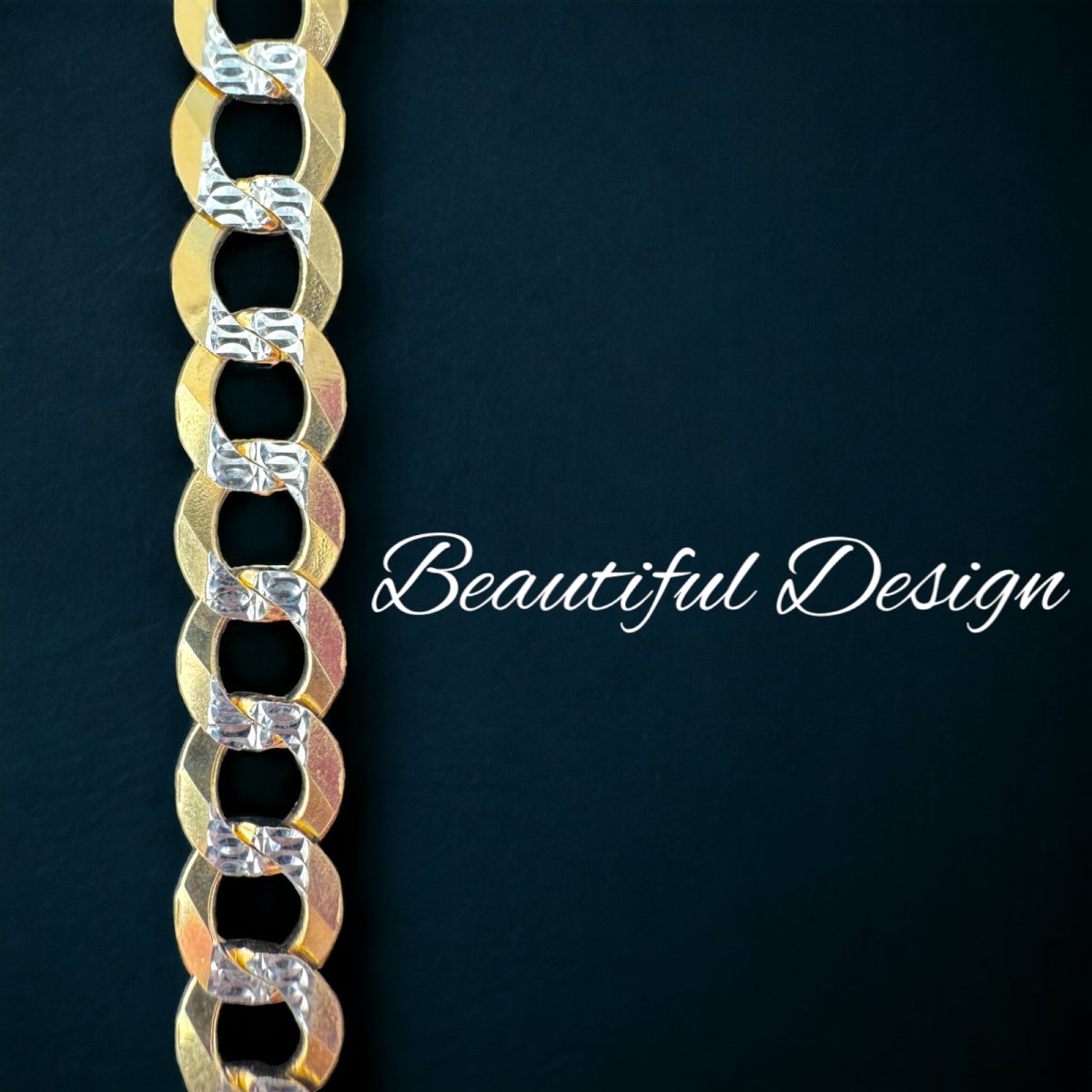 14KT Solid Cuban Pave Necklace