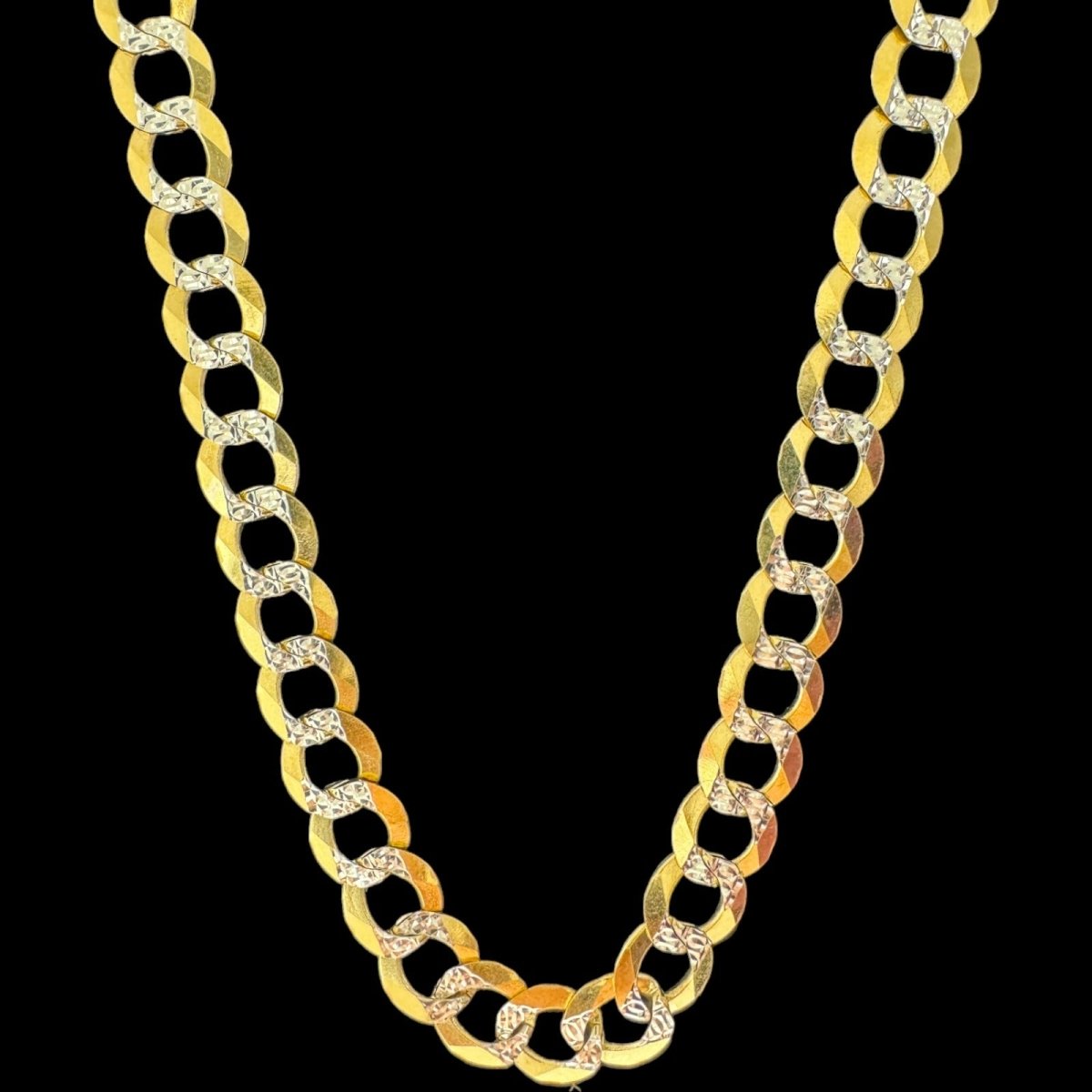 14KT Solid Cuban Pave Necklace