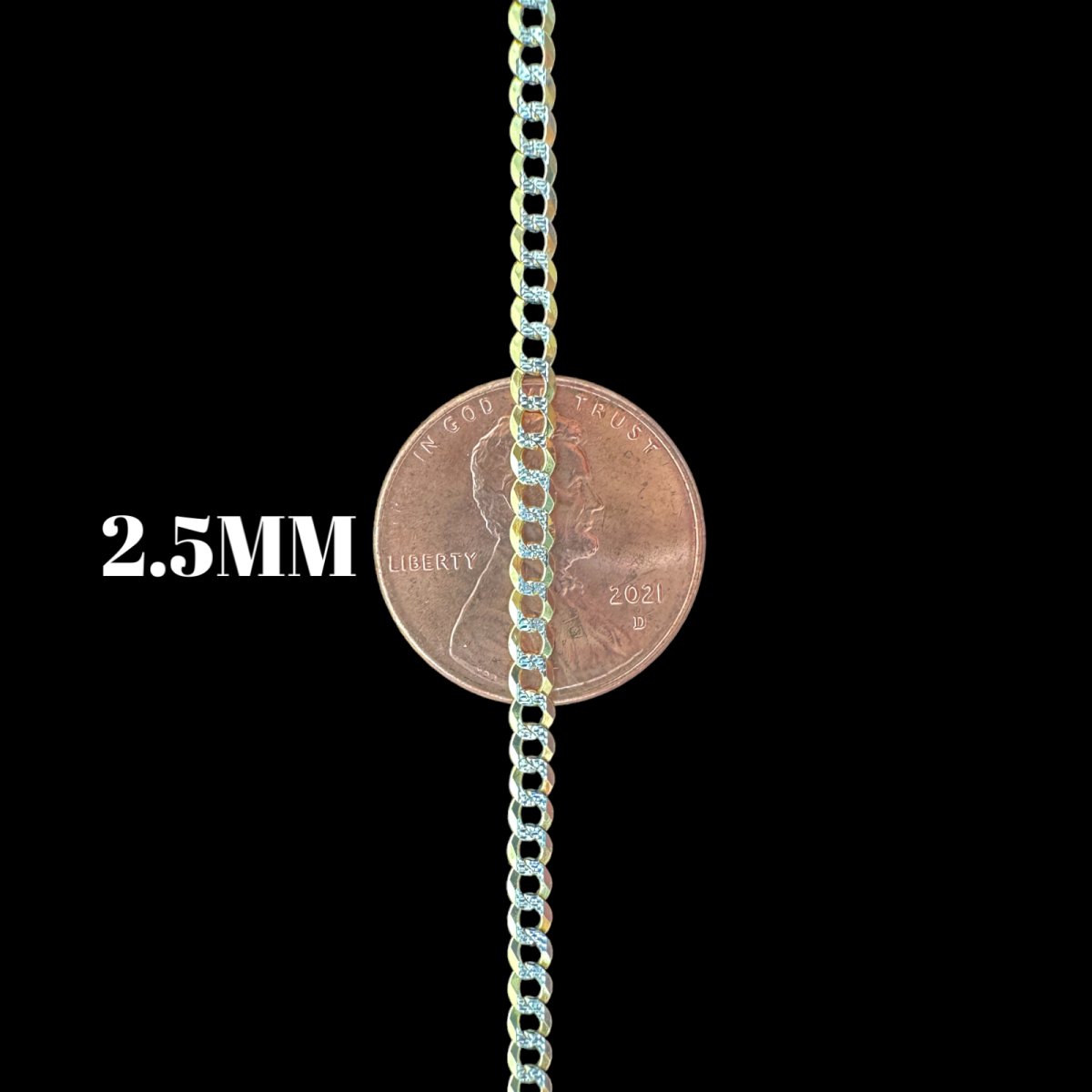 14KT Solid Cuban Pave Necklace