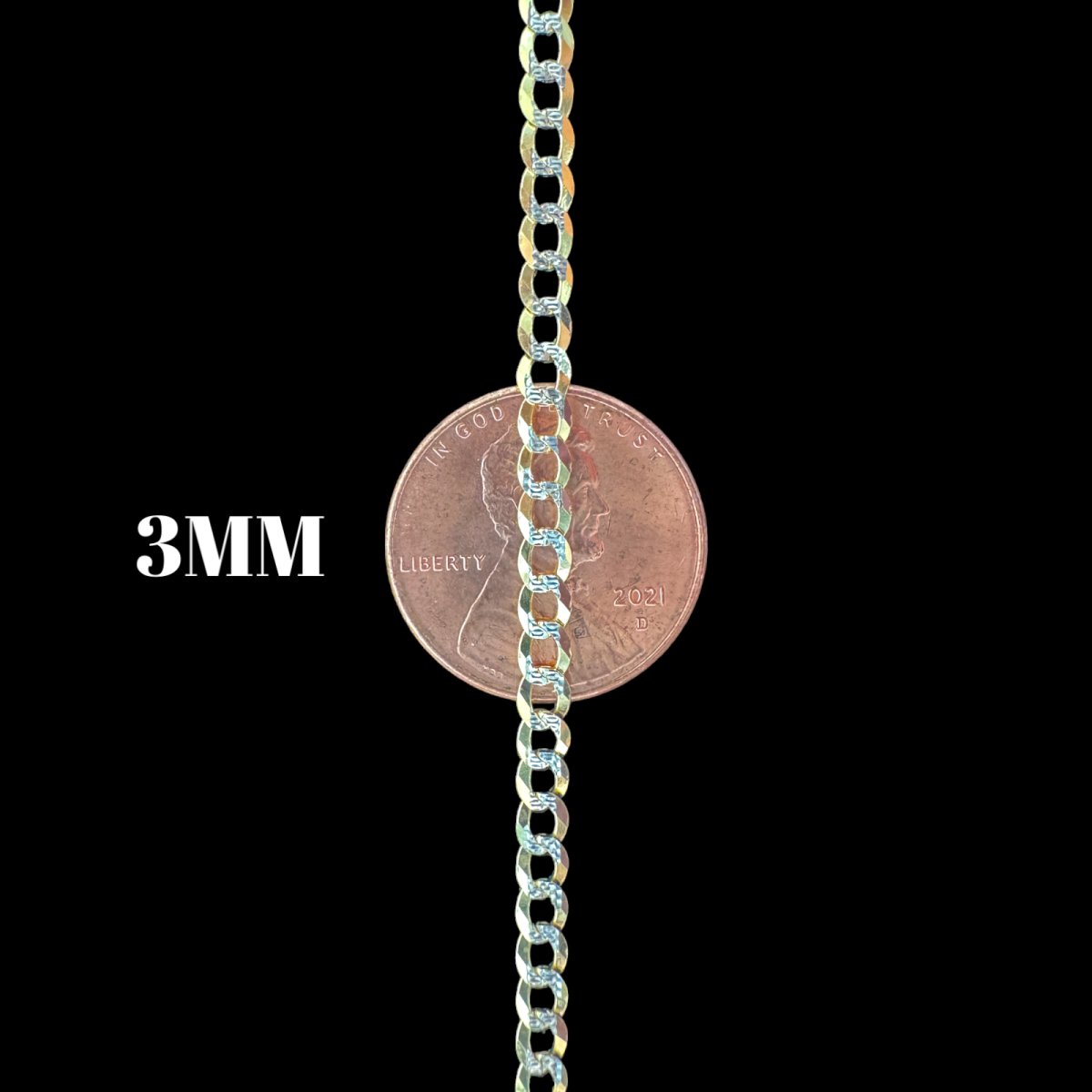 14KT Solid Cuban Pave Necklace