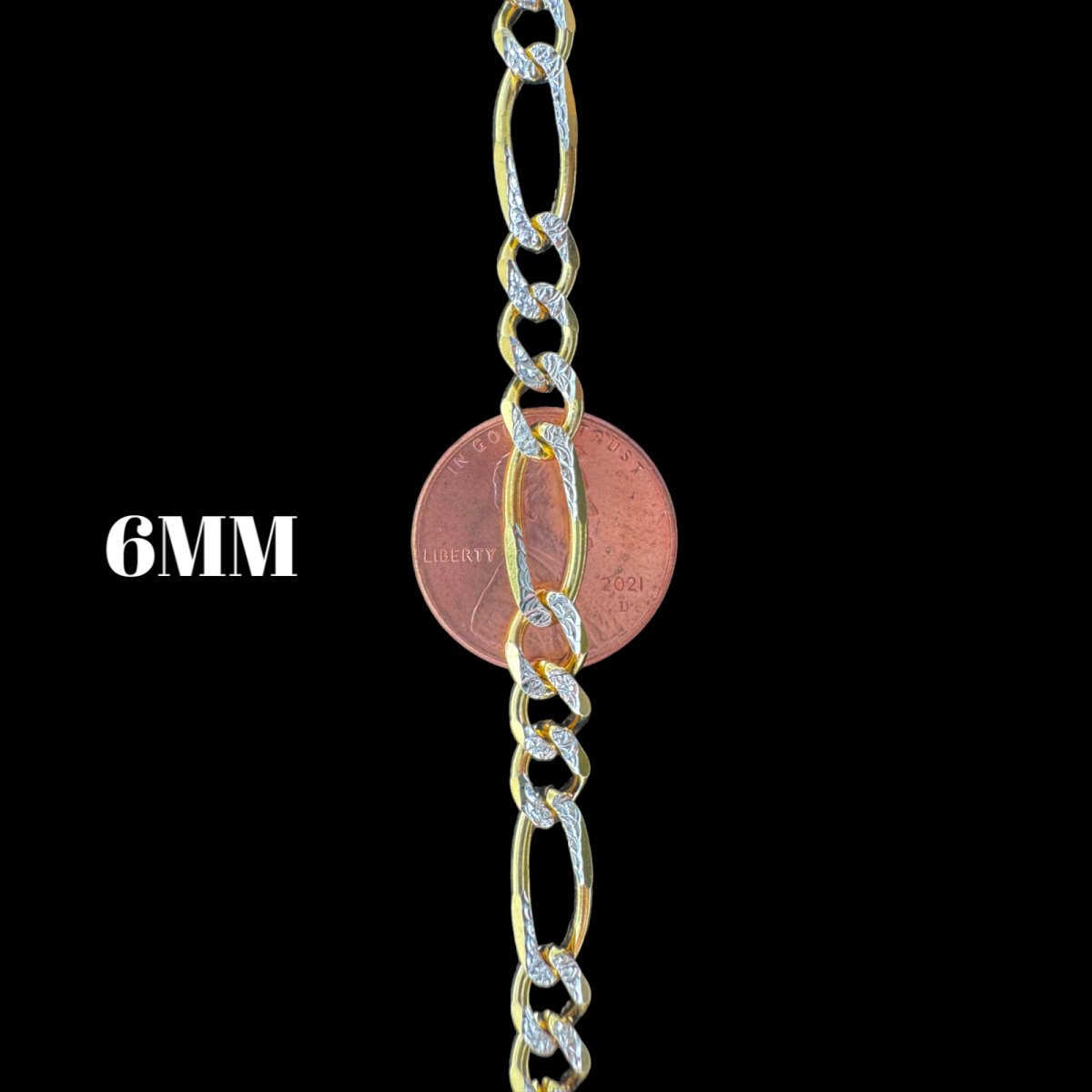 14KT Solid Figaro Pave Necklace