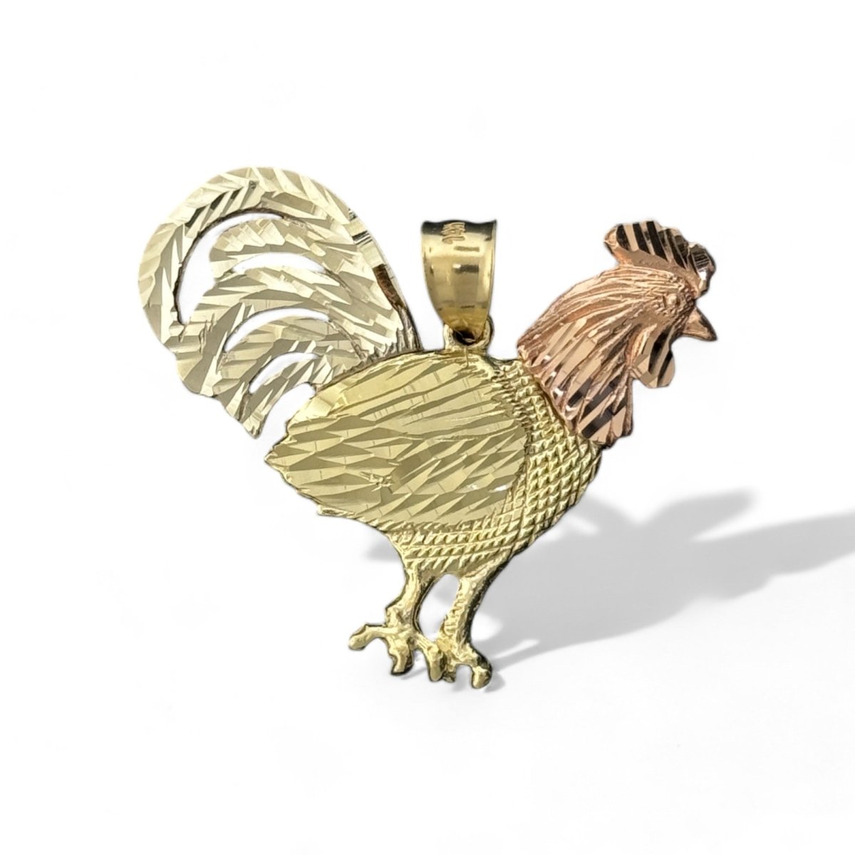 14KT Tri - Color Gold Rooster Pendant