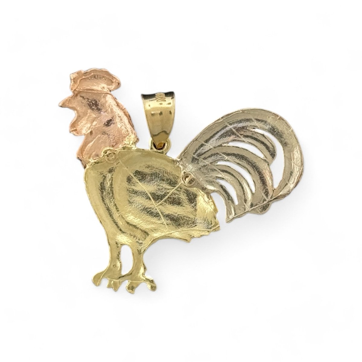 14KT Tri - Color Gold Rooster Pendant