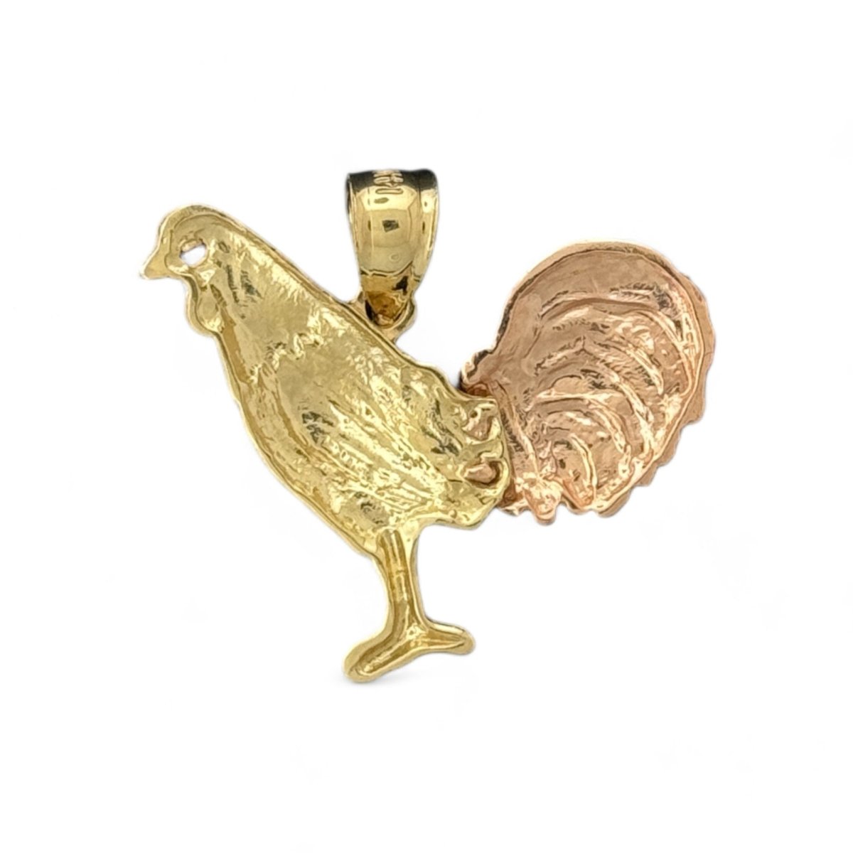 14KT Tri - Color Gold Rooster Pendant