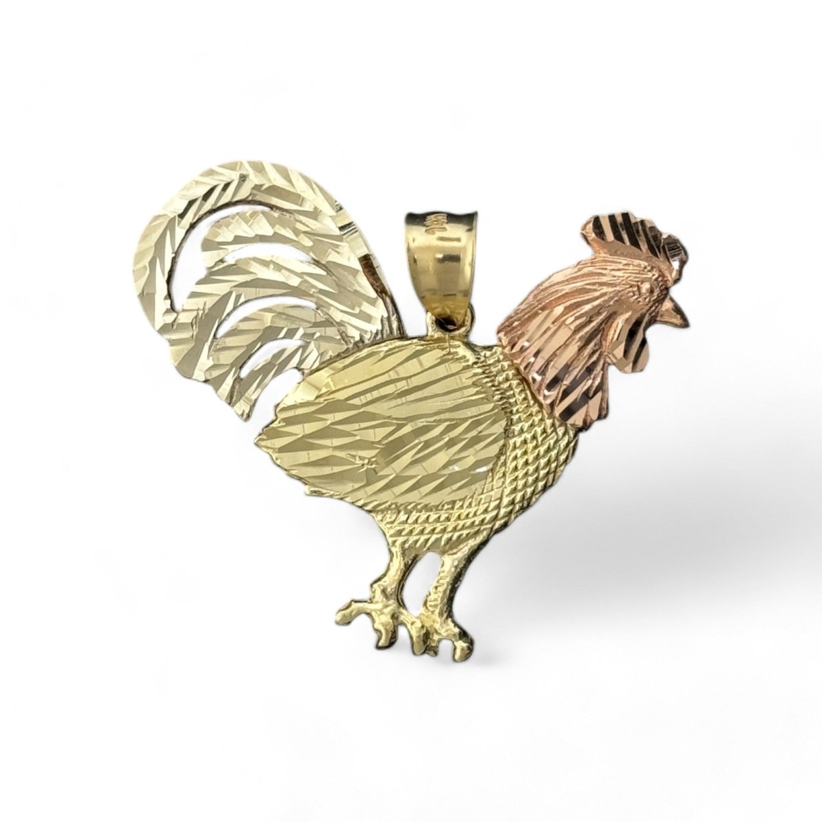 14KT Tri - Color Gold Rooster Pendant