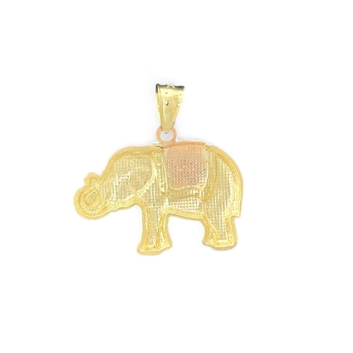 14KT Tri - Color Gold Small Elephant Pendant