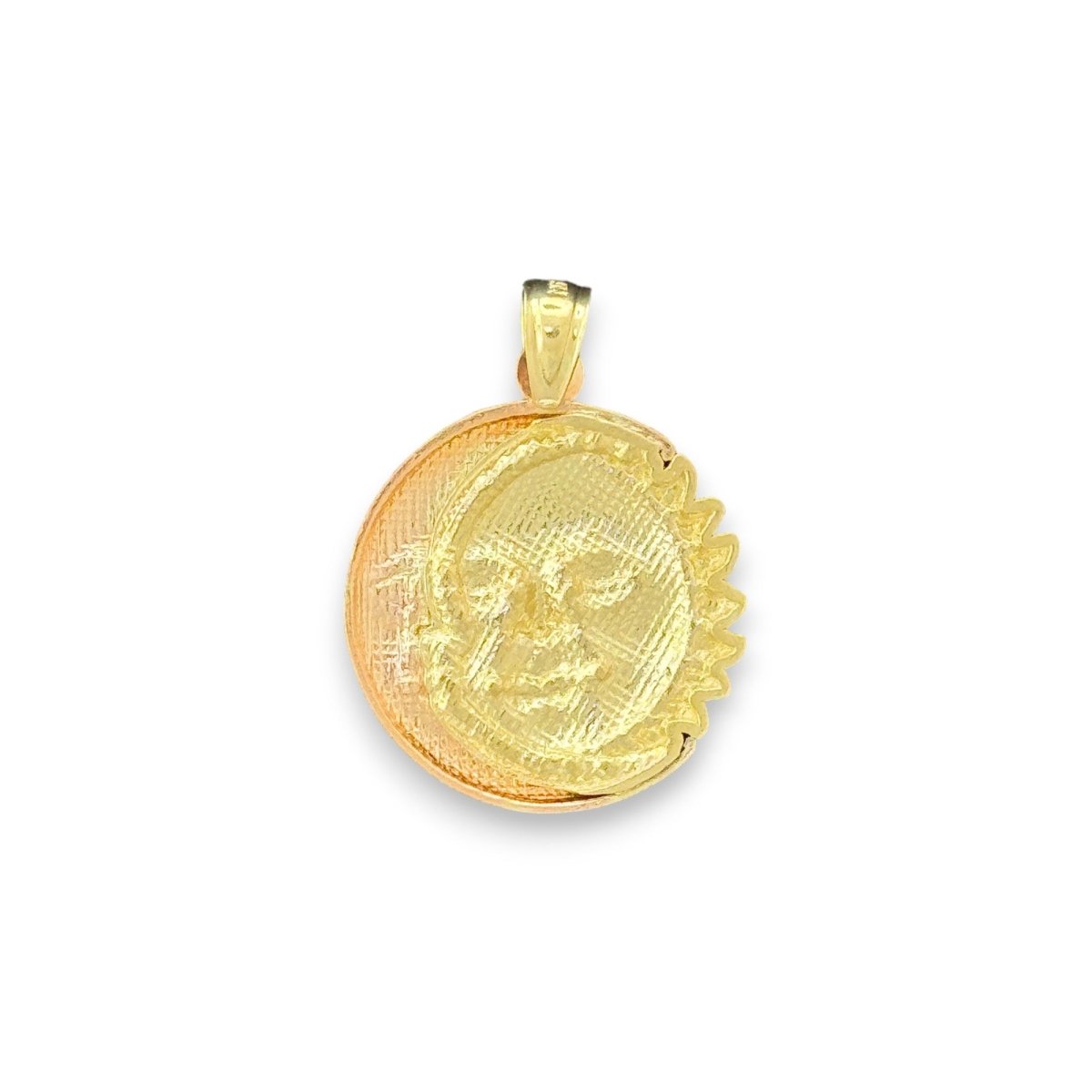 14KT Tri - Color Gold Sun and Moon Pendant