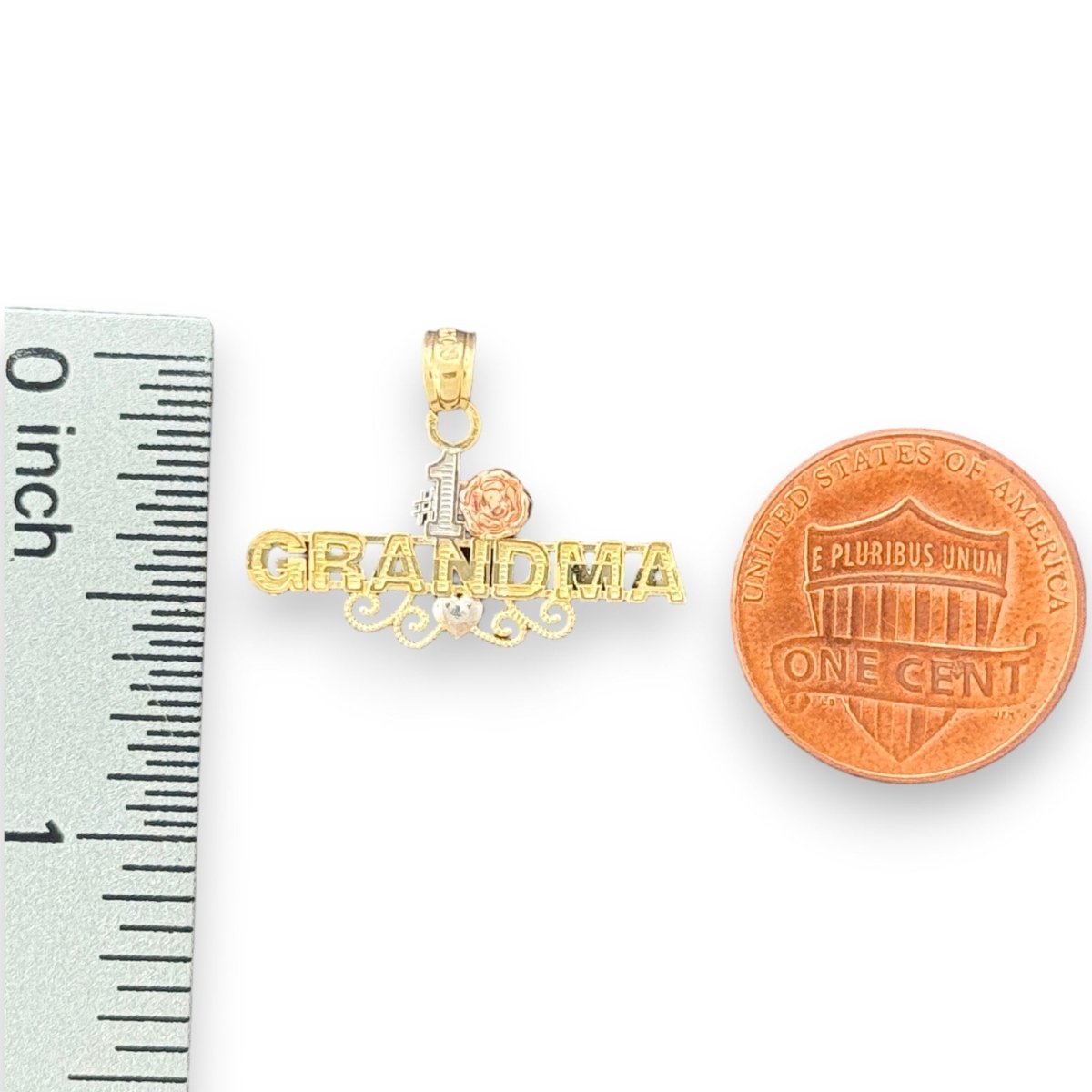 14KT Tricolor Gold #1 Grandma Pendant