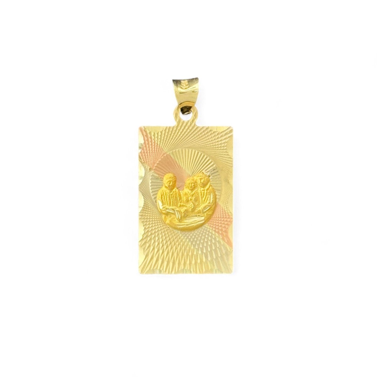 14KT Tricolor Gold Baptism Pendant