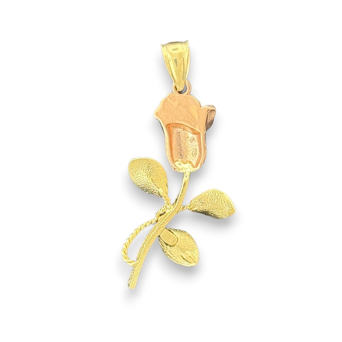 14KT Tricolor Gold Rose Pendant