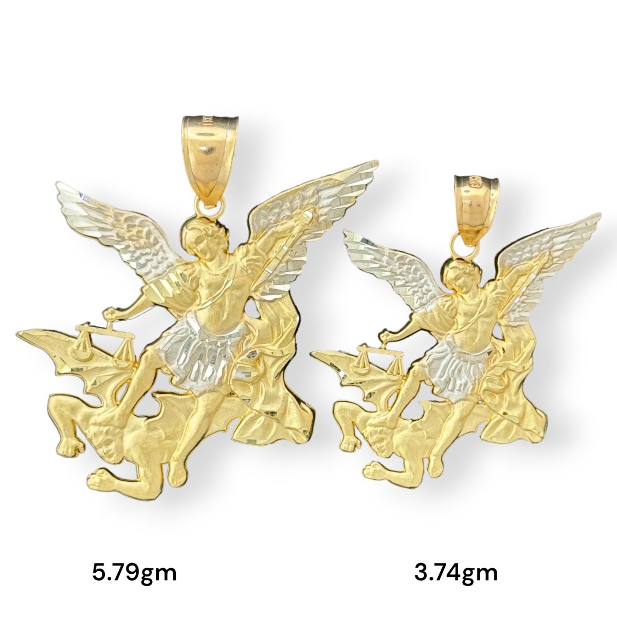 14KT Two - Tone Gold Archangel Michael Pendant