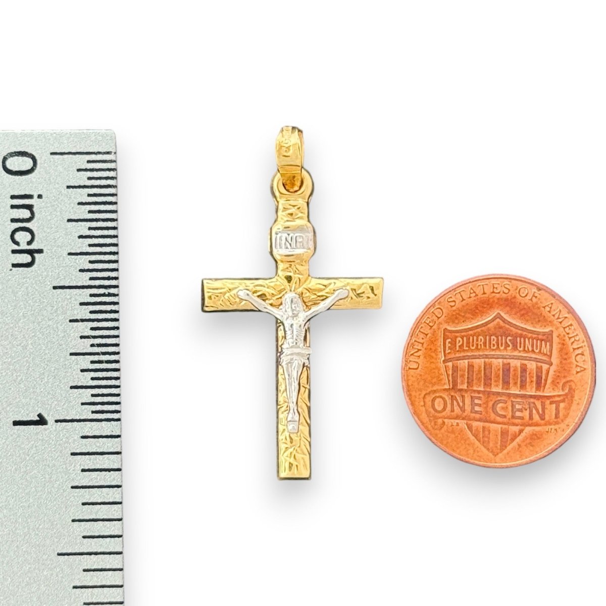 14KT Two - Tone Gold Crucifix Pendant