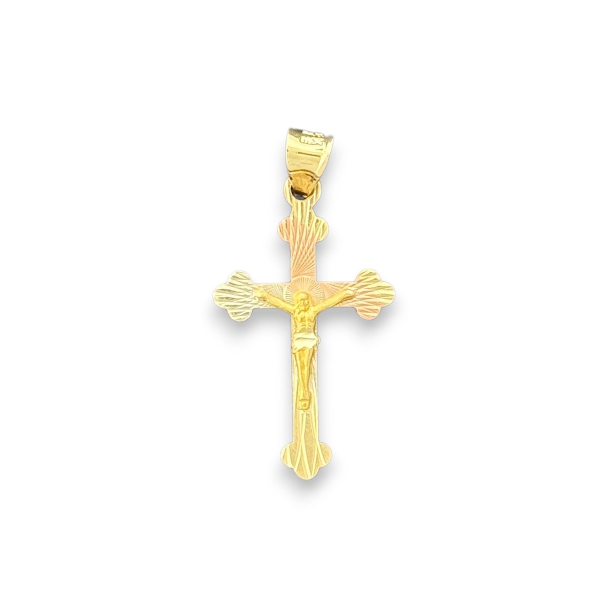 14KT Two - Tone Gold Crucifix Pendant