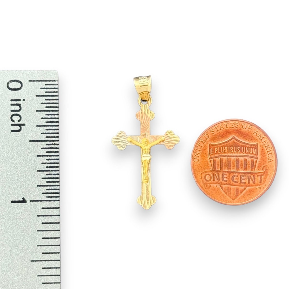 14KT Two - Tone Gold Crucifix Pendant