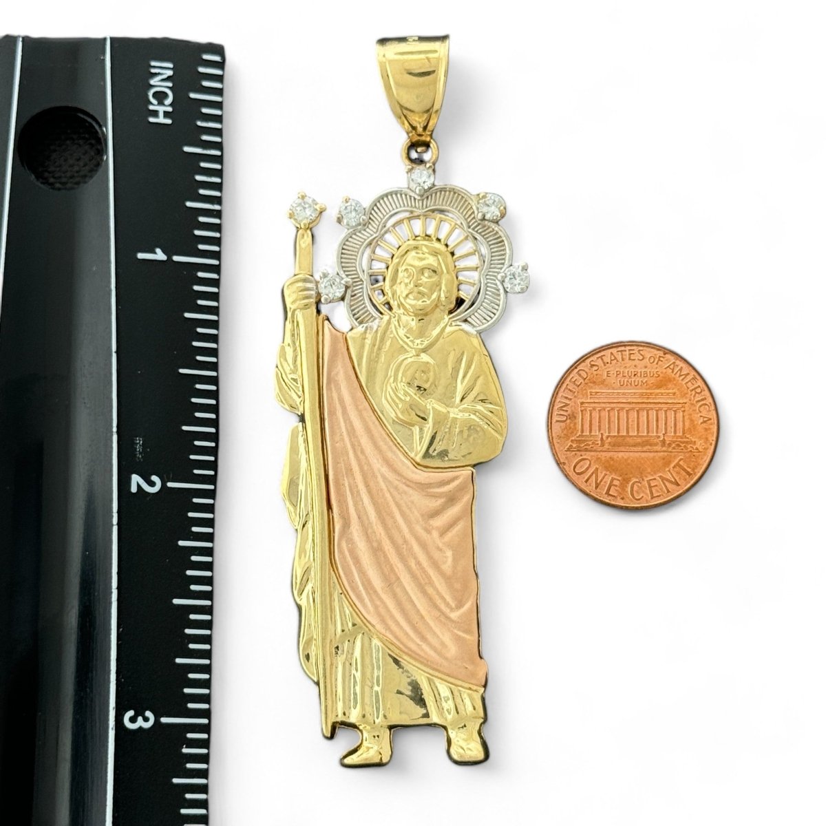 14KT Two - Tone Gold Saint Jude Pendant