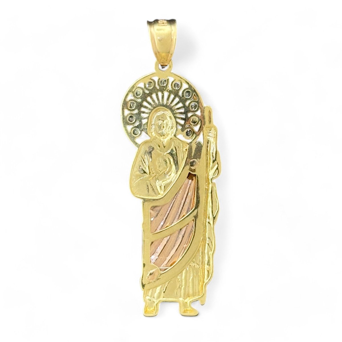 14KT Two - Tone Gold Saint Jude Pendant.