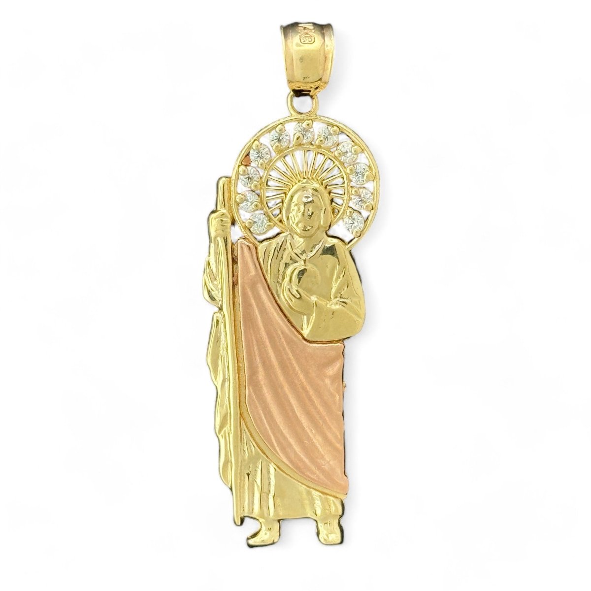 14KT Two - Tone Gold Saint Jude Pendant.