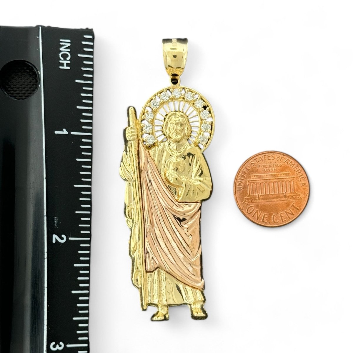14KT Two - Tone Gold Saint Jude Pendant