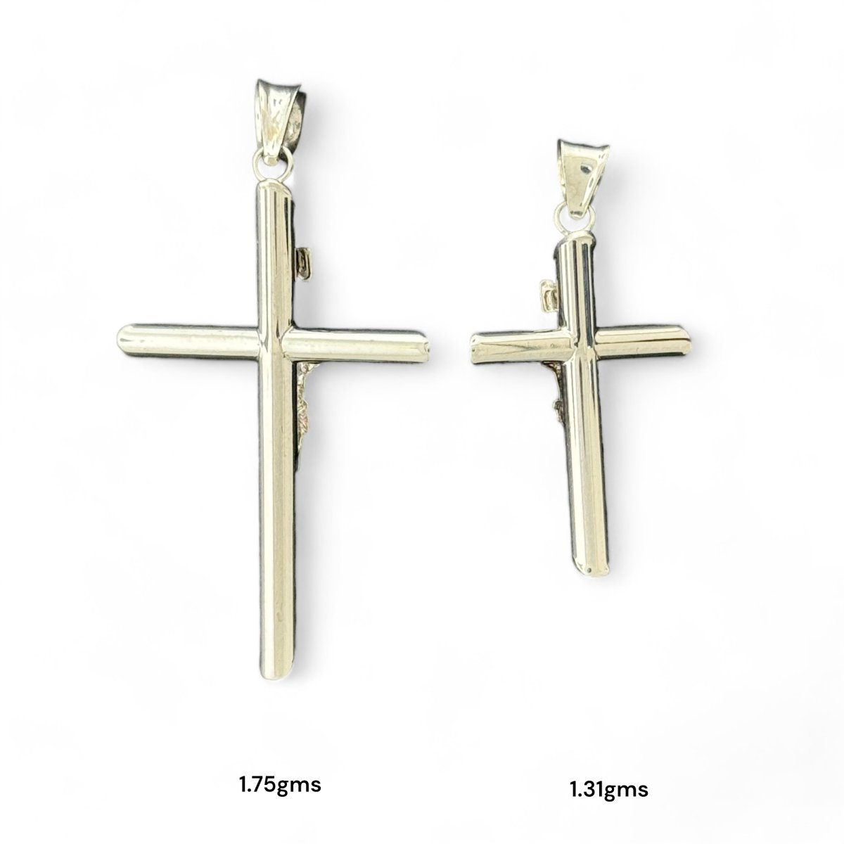 14KT White Gold Crucifix Pendant Collection - 1.75g, 1.31g