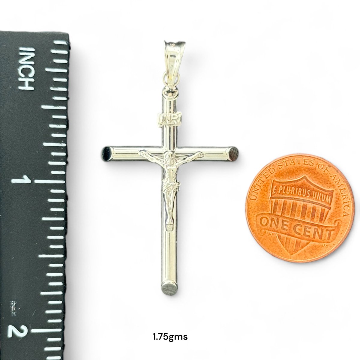 14KT White Gold Crucifix Pendant Collection - 1.75g, 1.31g