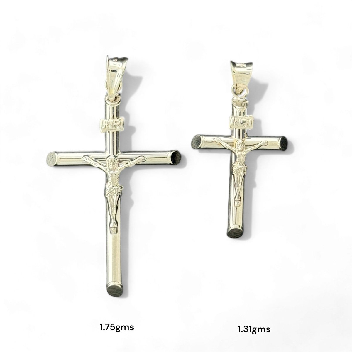 14KT White Gold Crucifix Pendant Collection - 1.75g, 1.31g