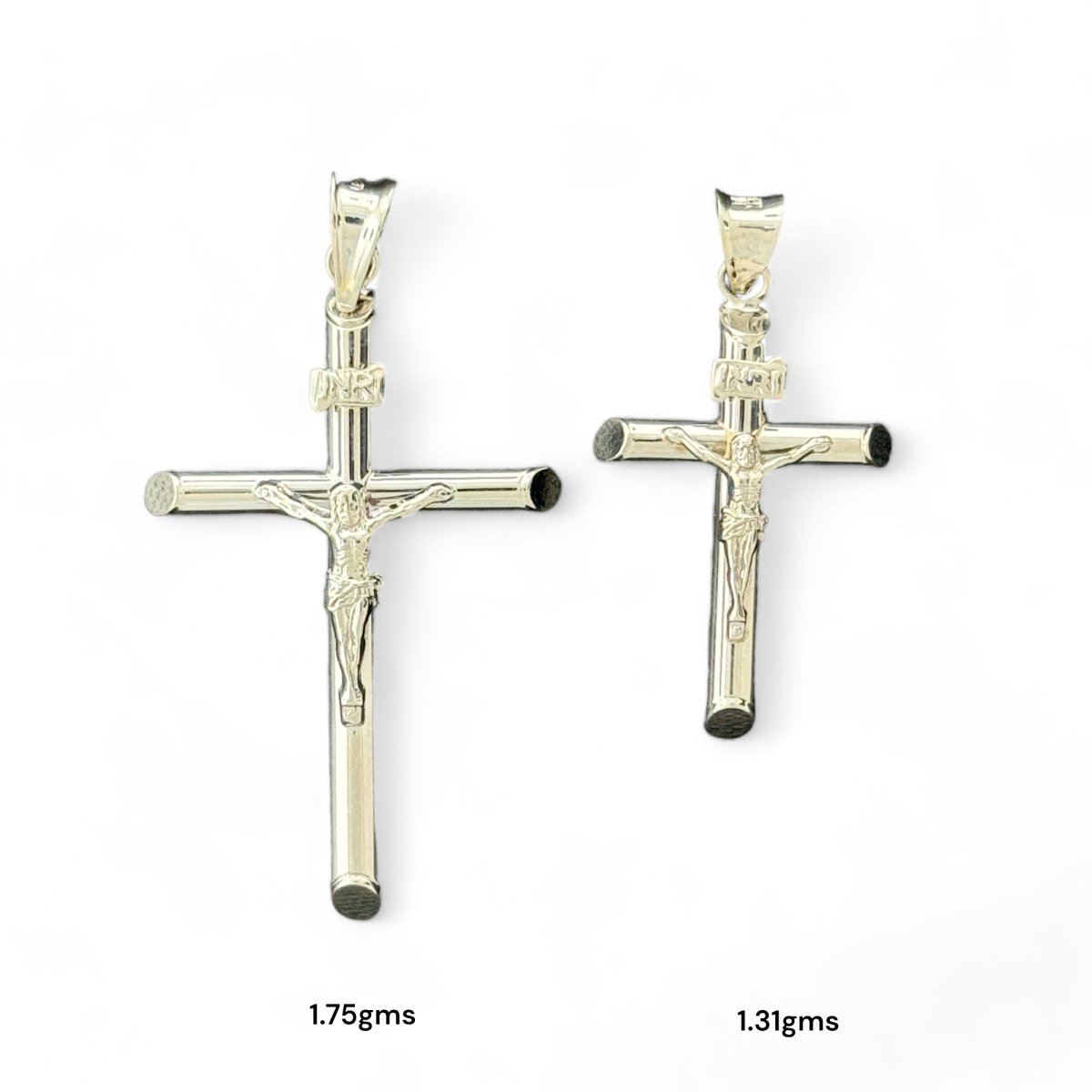 14KT White Gold Crucifix Pendant Collection - 1.75g, 1.31g