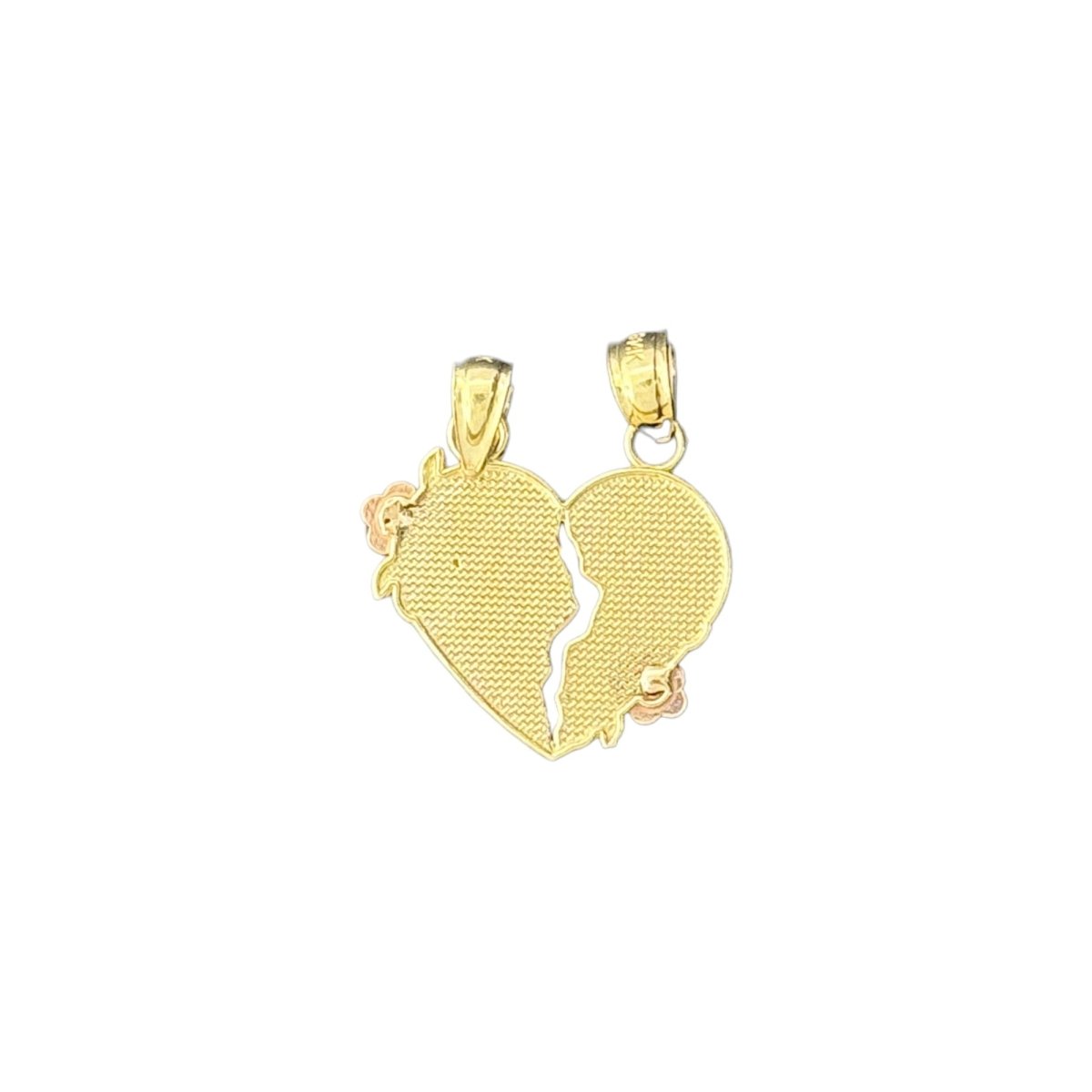 14KT Yellow and Rose Gold "Best Friends" Breakable Heart Pendant