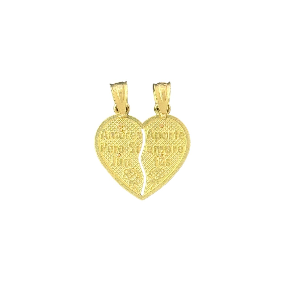 14KT Yellow and Rose Gold "Te Amo" Breakable Heart Pendant