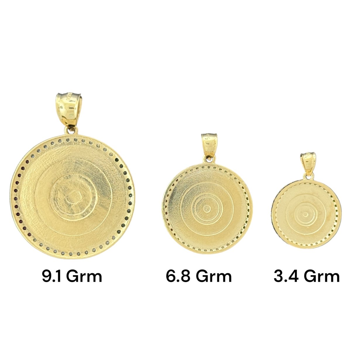 14KT Yellow Gold Aztec Calendar Pendants