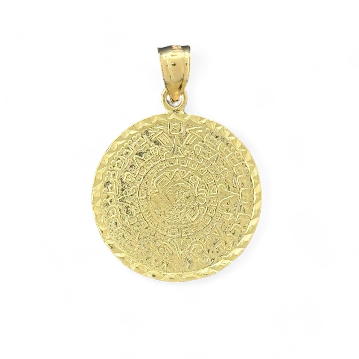 14KT Yellow Gold Aztec Sun Pendant