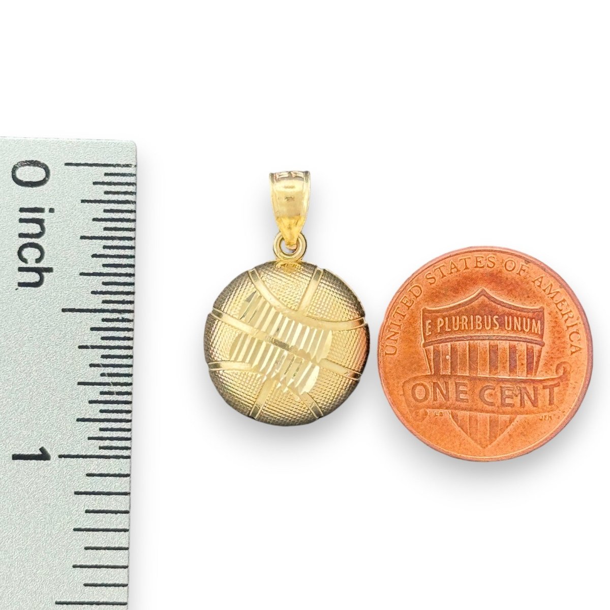 14KT Yellow Gold Basketball Pendant