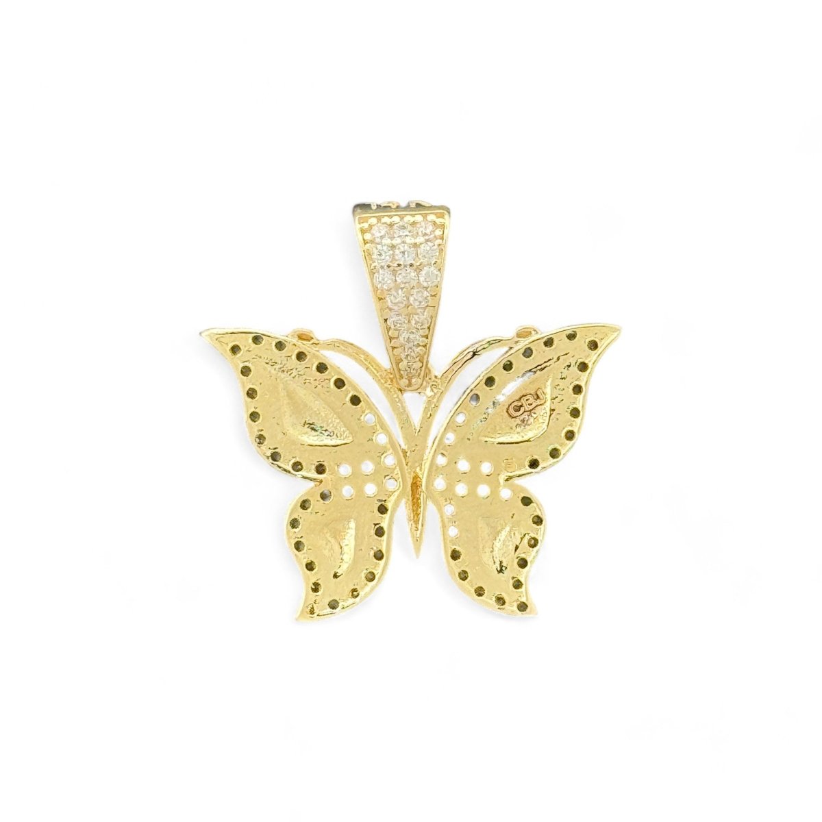 14KT Yellow Gold Beautiful Butterfly Pendant with CZ Accents