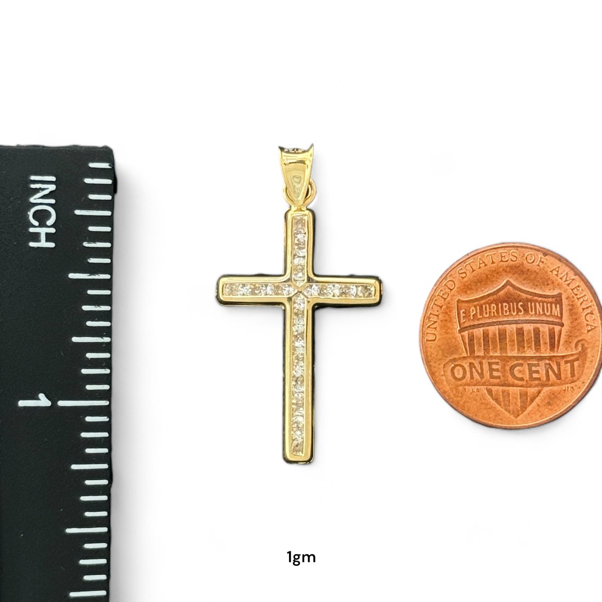 14KT Yellow Gold Cross Pendant Collection with Diamonds - 1g, 0.91g,0.51g