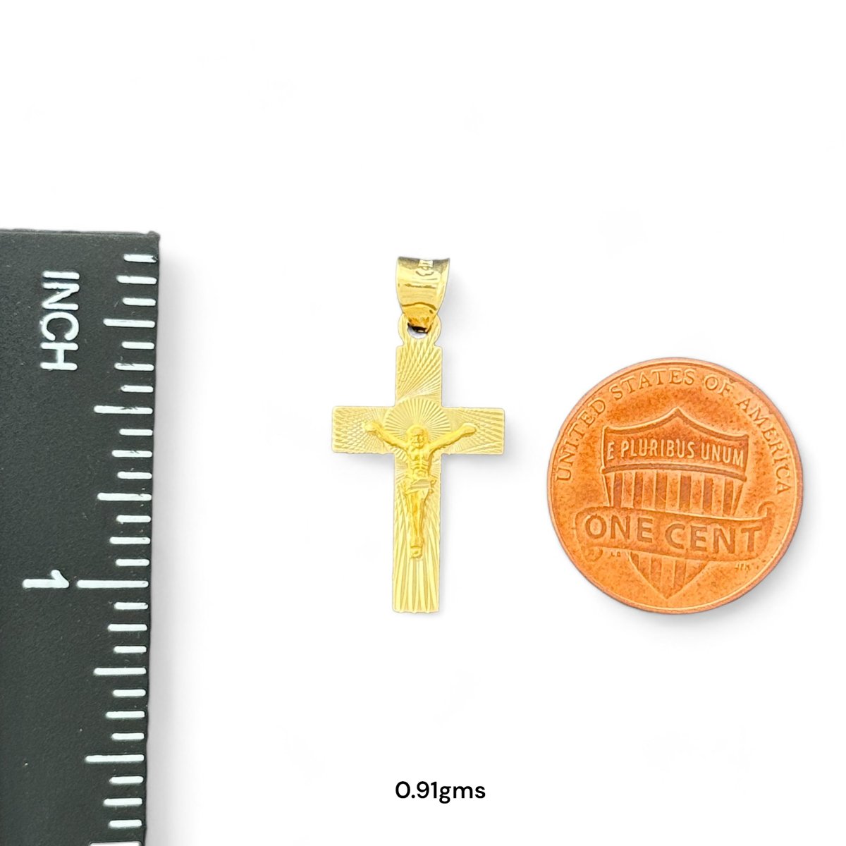 14KT Yellow Gold Crucifix Pendant Collection - 2.22g,0.91g