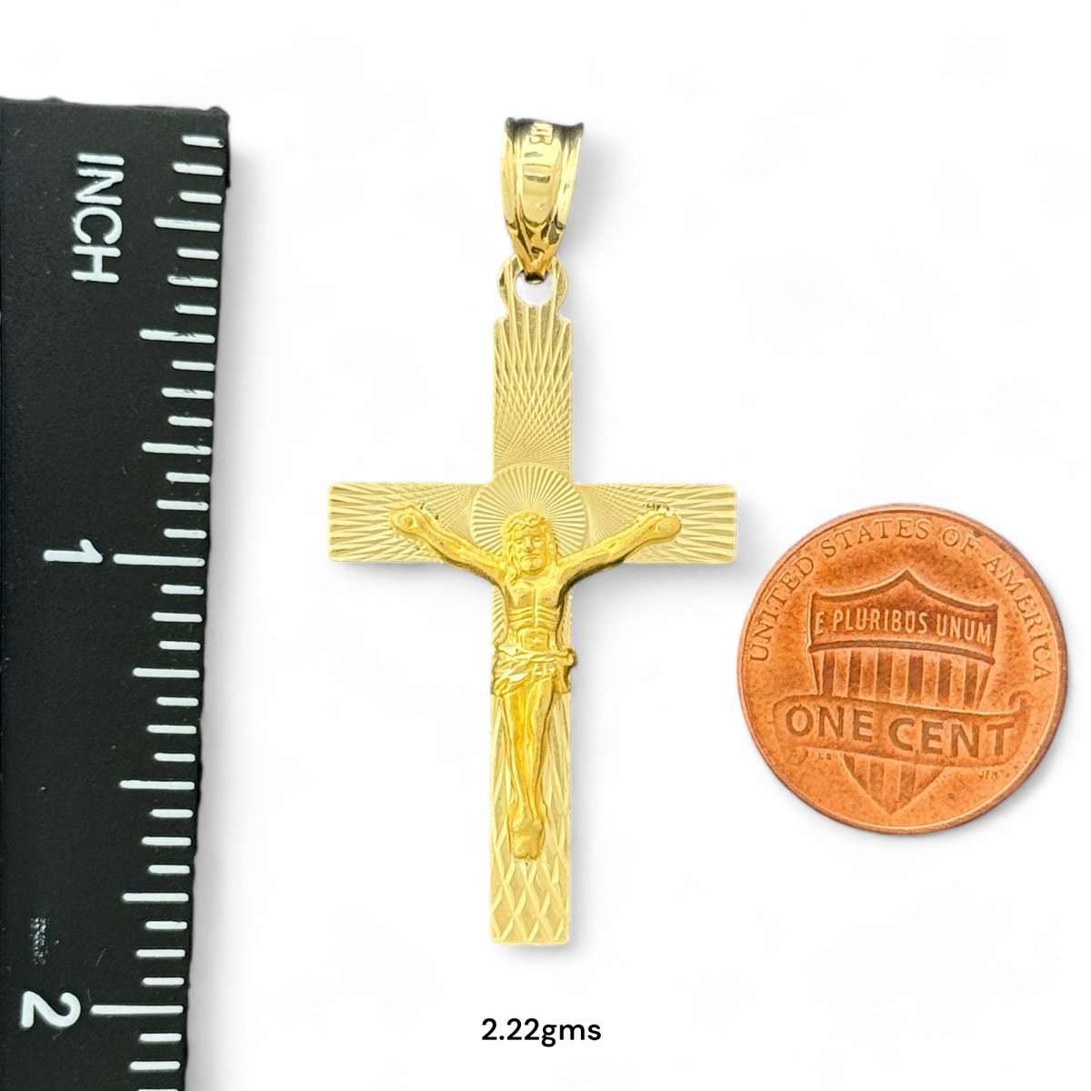 14KT Yellow Gold Crucifix Pendant Collection - 2.22g,0.91g